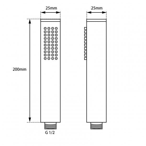 Round Chrome Single Function Handheld Shower (Brass)
