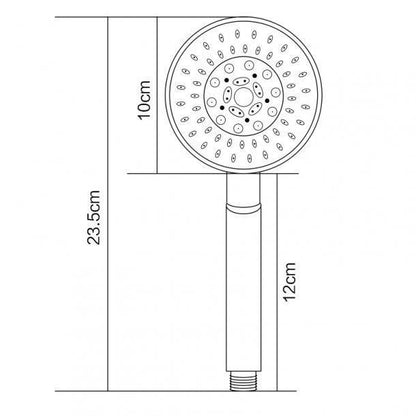 Chrome 5 Function Round Hand held Shower 235mm*100mm