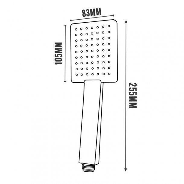 Chrome Square Handheld Shower