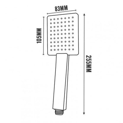 Chrome Square Handheld Shower