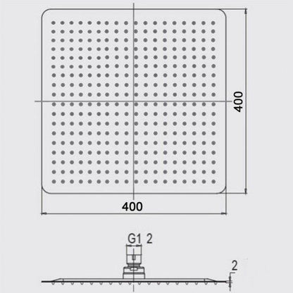 16" Square Chrome Shower Head(304 Stainless Steel)