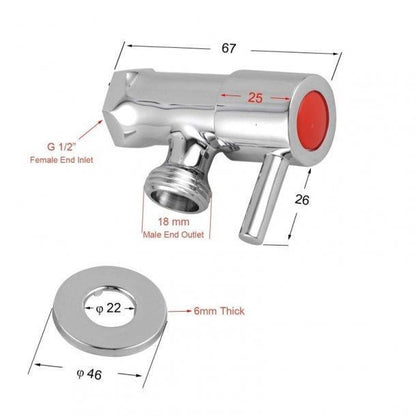 Bathroom Round 1/4 Turn Washing Machine Stop Taps(one pair)