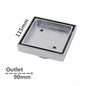115*115mm Brass Chrome Smart Tile Insert Floor Waste Shower Grate Drain(90mm Outlet)