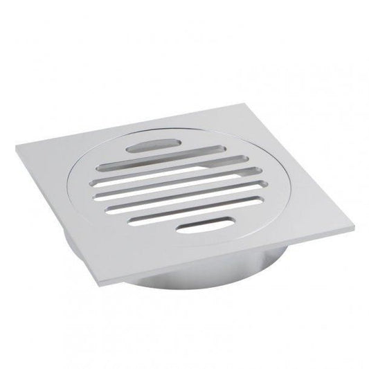 110*110mm Square Chrome Brass Floor Waste Shower Grate Drain(100mm Outlet)