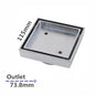 115*115mm Chrome Smart Tile Insert Floor Waste Shower Grate Drain(73.8mm Outlet)