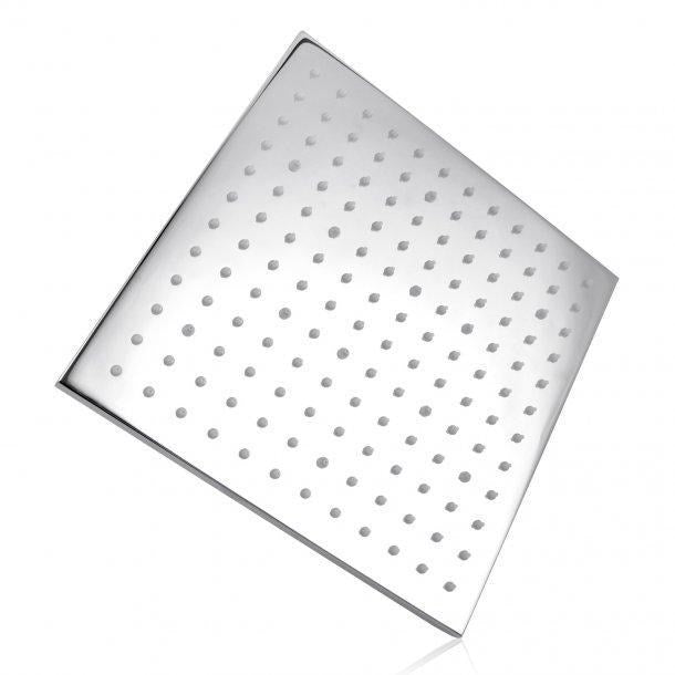 Square Chrome LED Rainfall Shower Head 250mm