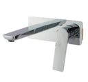 Square Chrome Wall Mixer with Spout