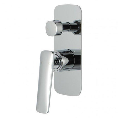 Square Chrome Wall Mixer With Diverter
