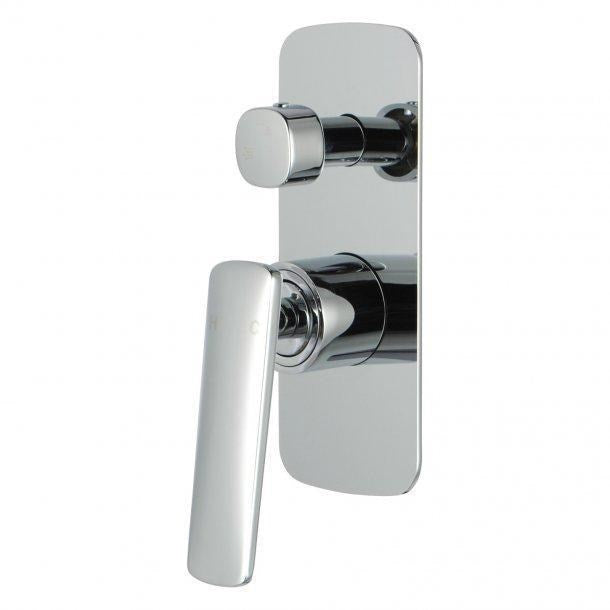 Square Chrome Wall Mixer With Diverter