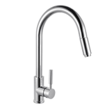 Round Chrome Pull Out Kitchen Sink Mixer Tap