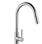 Round Chrome Pull Out Kitchen Sink Mixer Tap