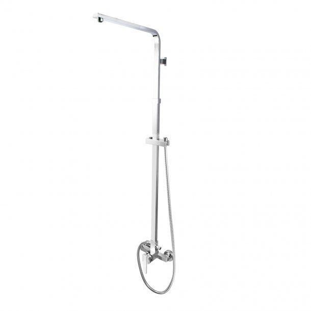 Square Chrome Shower Station without Shower Head and Handheld Shower