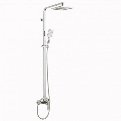8 inch 200mm Square Chrome Twin Shower Station Bottom Water Inlet 3 Functions Handheld