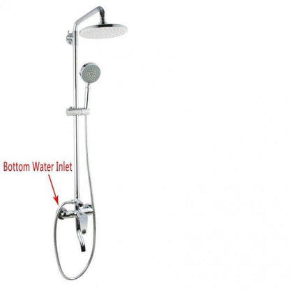 DISCONTINUE 8'' Round Chrome Shower Station Bottom Inlet