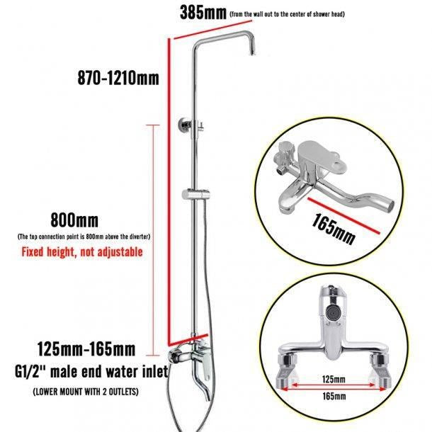 DISCONTINUE 8'' Round Chrome Shower Station Bottom Inlet