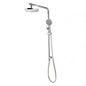 8 inch 200mm Right Angle Round Chrome Twin Shower Station Top Inlet with 3 Functions Handheld
