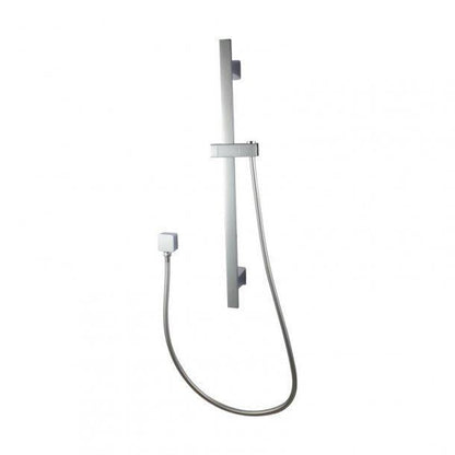 Square Chrome Wall Mounted Sliding Rail with Water Hose & Wall Connector Only