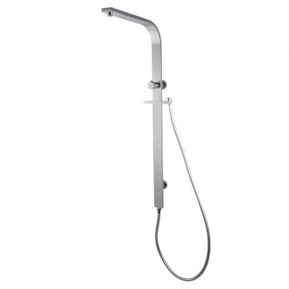 Chrome Square Shower Station without Shower Head and Handheld Shower(Wide Rail)