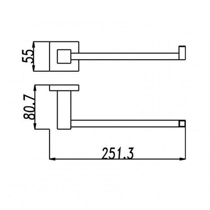Chrome Towel Hook Ring 250mm