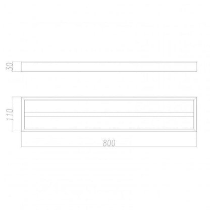 Chrome Double Towel Rail 800mm