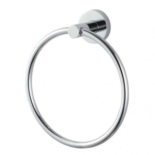 Lucid Pin Series Round Brushed Nickel Towel Ring