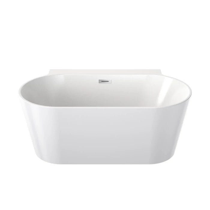 Caroma Round Back To Wall Freestanding Bath 1400 With Overflow White