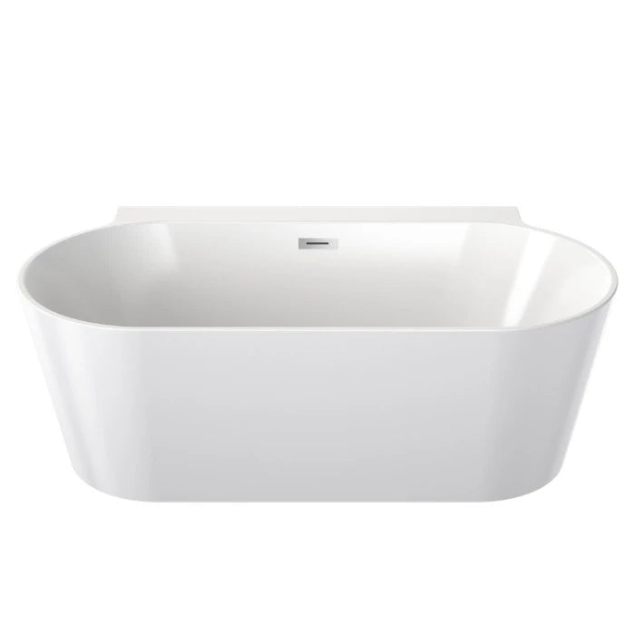 Caroma Round Back To Wall Freestanding Bath 1600 With Overflow White