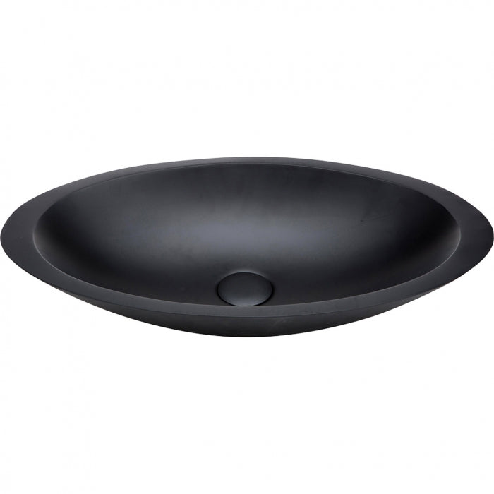 BAHAMA Matte Black Stone Basin 600 x 350 x 105mm