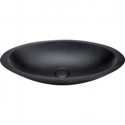 BAHAMA Matte Black Stone Basin 600 x 350 x 105mm