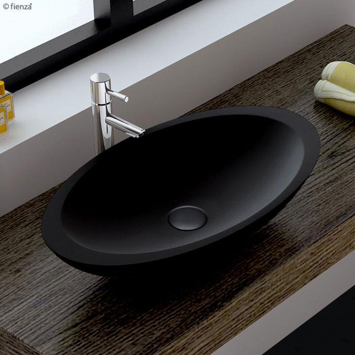 BAHAMA Matte Black Stone Basin 600 x 350 x 105mm