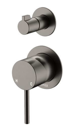 KAYA Diverter Mixer Dress Kit Gun Metal Small Round Plates
