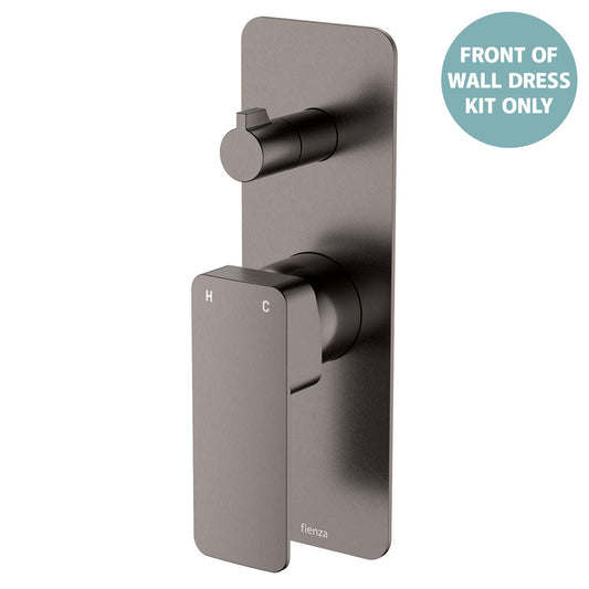 Tono Wall Diverter Mixer Dress Kit, Gun Metal, Rectangular Plate