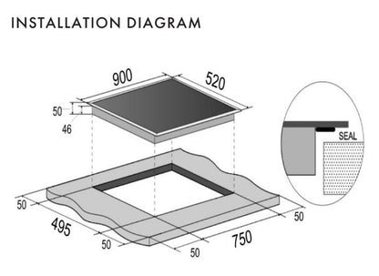 90cm Ceran Cooktop ECT900C62 TRADE Range