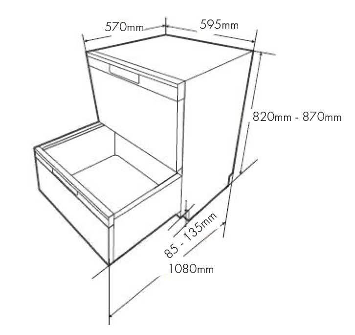 Double Drawer Dishwasher,7 place setting per Drawer ,Stainless wash tub ,  Turbo Fan dry option