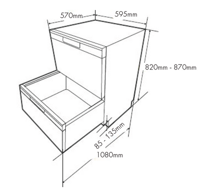 Double Drawer Dishwasher,7 place setting per Drawer ,Stainless wash tub ,  Turbo Fan dry option