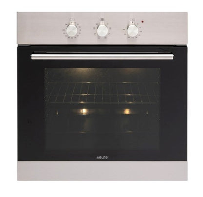 60cm Fan forced 4 function Oven 120 minute cutout timer 10 amp plug in