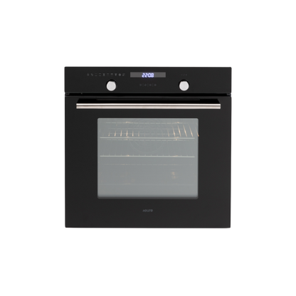 60cm Pyrolytic cleaning oven, 10 x Multifunction Programmable Touch Contr ol LED Clock 1 x Telescopic,  Push in Control Knobs