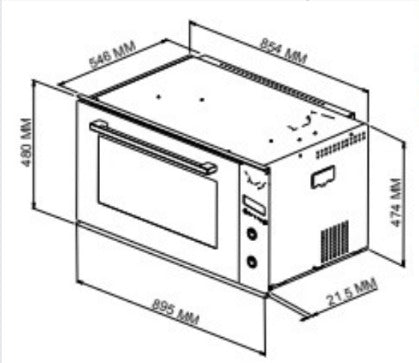90cm Electric Multifunction Oven EO900LBK TRADE Range