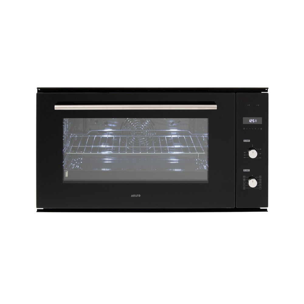 90cm 9 x Multifunction Oven progammable LED clock timer,  Large 103ltr gross capacity , 1 x telescopic runner push in control knobs