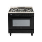 90cm Freestanding Cooker, 8 function Electric twin fan Oven , 5 Burner Gas cooktop Central Wok, Large 109ltr gross capacity LED Clock bottom storage