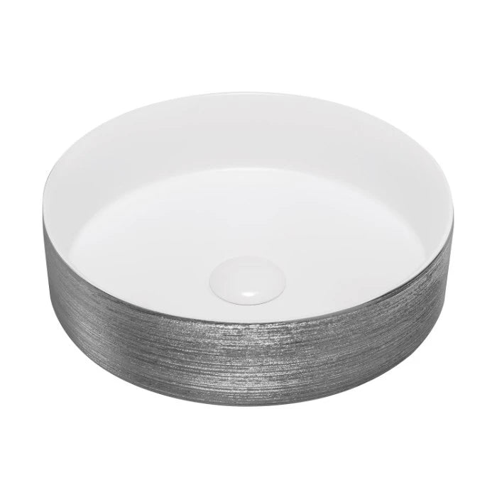 Florencia Counter Top Basin Scratch Silver Matte White