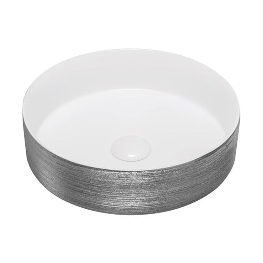 Florencia Counter Top Basin Scratch Silver Matte White