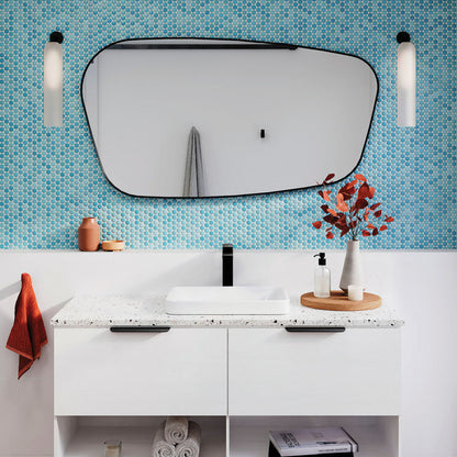 Capriccio Matte Black Asymmetrical Framed Mirror