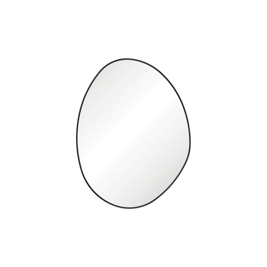 Pebble Matte Black Asymmetrical Framed Mirror, 700 x 920mm