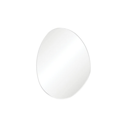 Pebble Matte White Asymmetrical Framed Mirror, 700 x 920mm