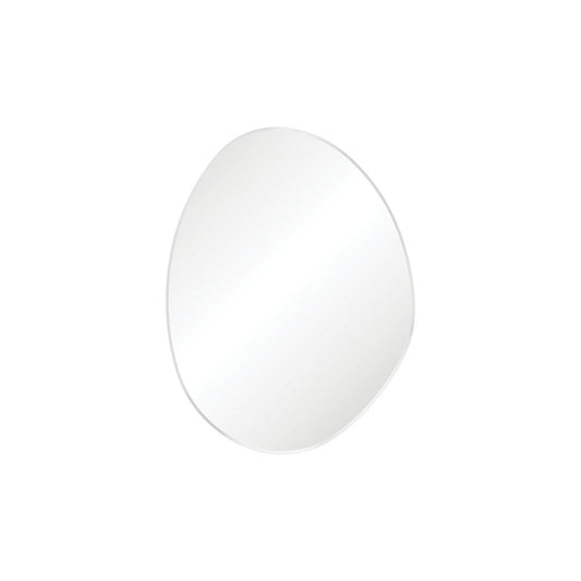 Pebble Matte White Asymmetrical Framed Mirror, 700 x 920mm