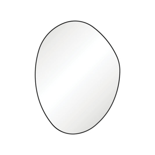 Pebble Matte Black Asymmetrical Framed Mirror, 900 x 1200mm