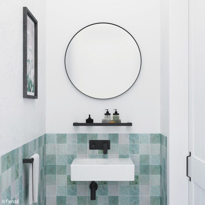 REBA Round Framed Mirror 800mm Matte Black