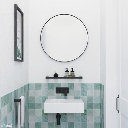 REBA Round Framed Mirror 800mm Matte Black