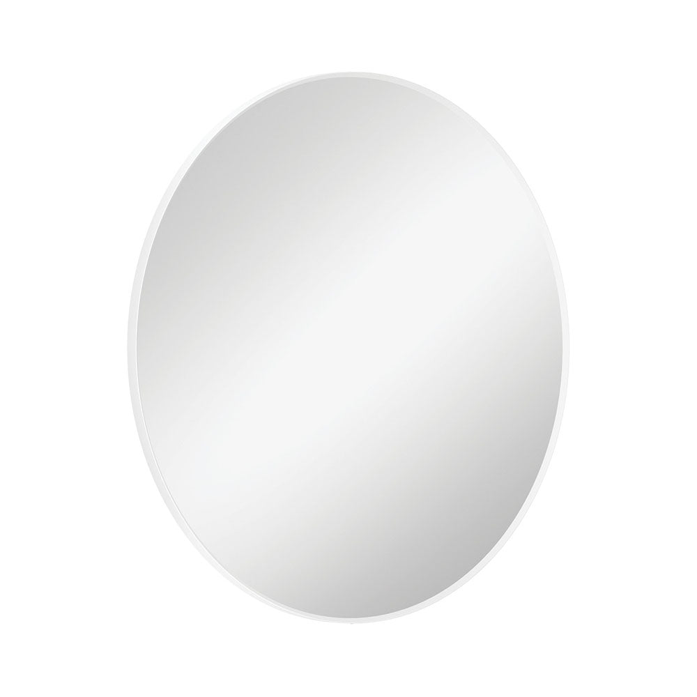 REBA Round Framed Mirror Matte White 800mm